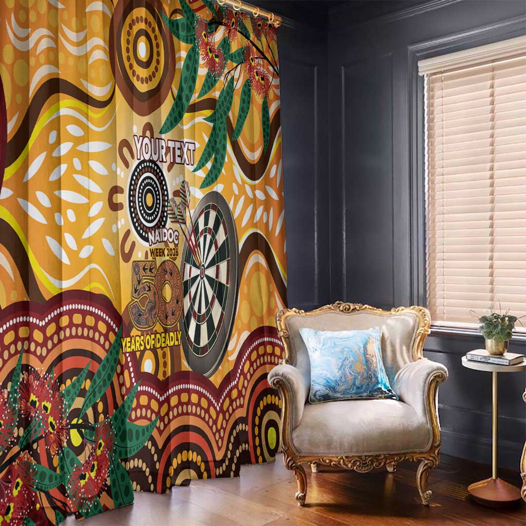 Darts Australia NAIDOC Week 2026 Personalised Window Curtain 50 Years Deadly Eucalyptus Indigenous Art