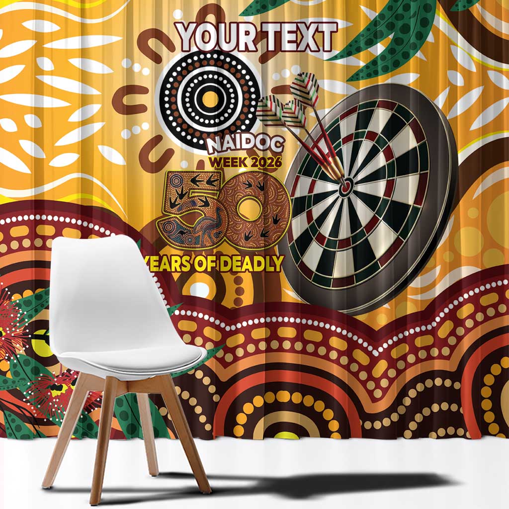 Darts Australia NAIDOC Week 2026 Personalised Window Curtain 50 Years Deadly Eucalyptus Indigenous Art