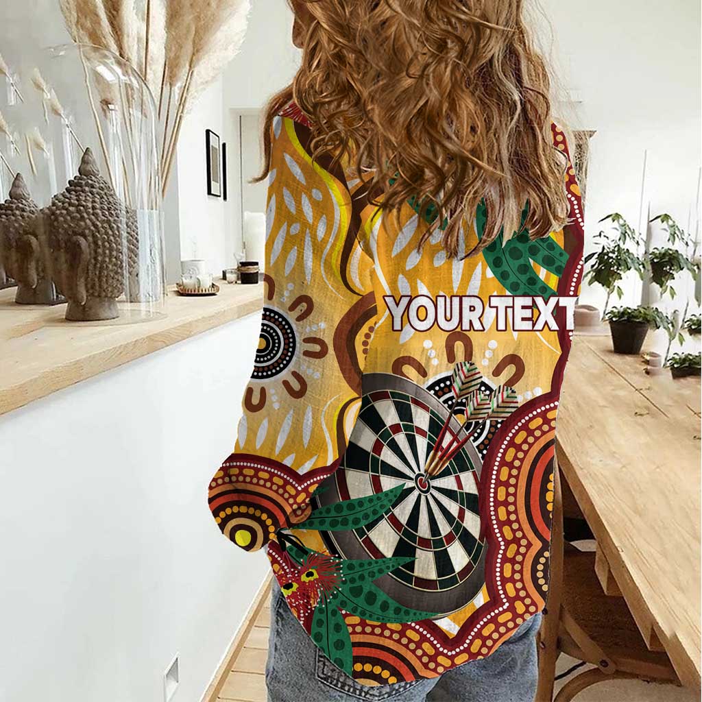 Darts Australia NAIDOC Week 2026 Personalised Women Casual Shirt 50 Years Deadly Eucalyptus Indigenous Art