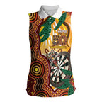 Darts Australia NAIDOC Week 2026 Personalised Women Sleeveless Polo Shirt 50 Years Deadly Eucalyptus Indigenous Art