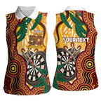 Darts Australia NAIDOC Week 2026 Personalised Women Sleeveless Polo Shirt 50 Years Deadly Eucalyptus Indigenous Art