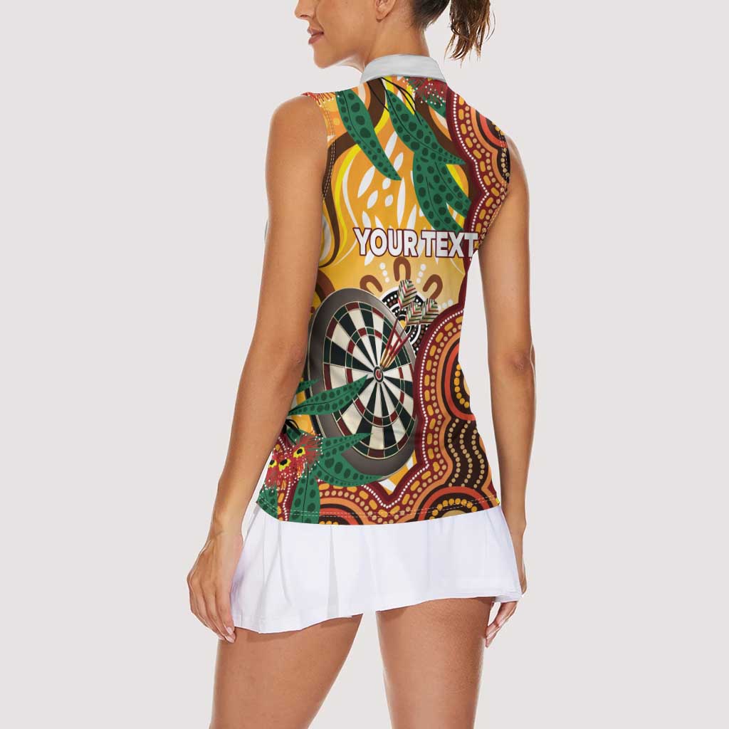 Darts Australia NAIDOC Week 2026 Personalised Women Sleeveless Polo Shirt 50 Years Deadly Eucalyptus Indigenous Art