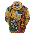 Darts Australia NAIDOC Week 2026 Personalised Zip Hoodie 50 Years Deadly Eucalyptus Indigenous Art