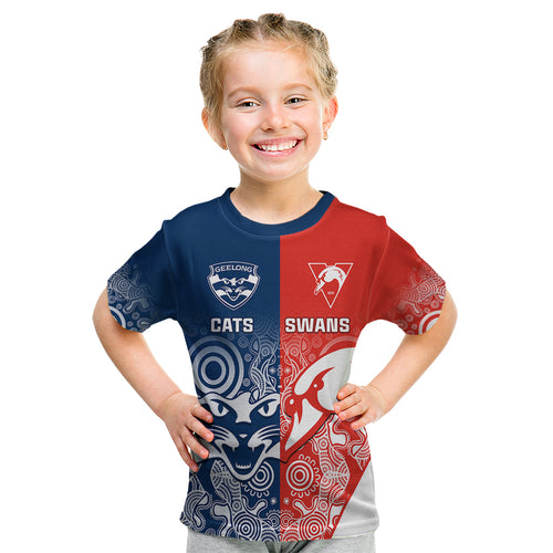 personalised-swans-and-cats-football-kid-t-shirt-sydney-mix-geelong-indigenous