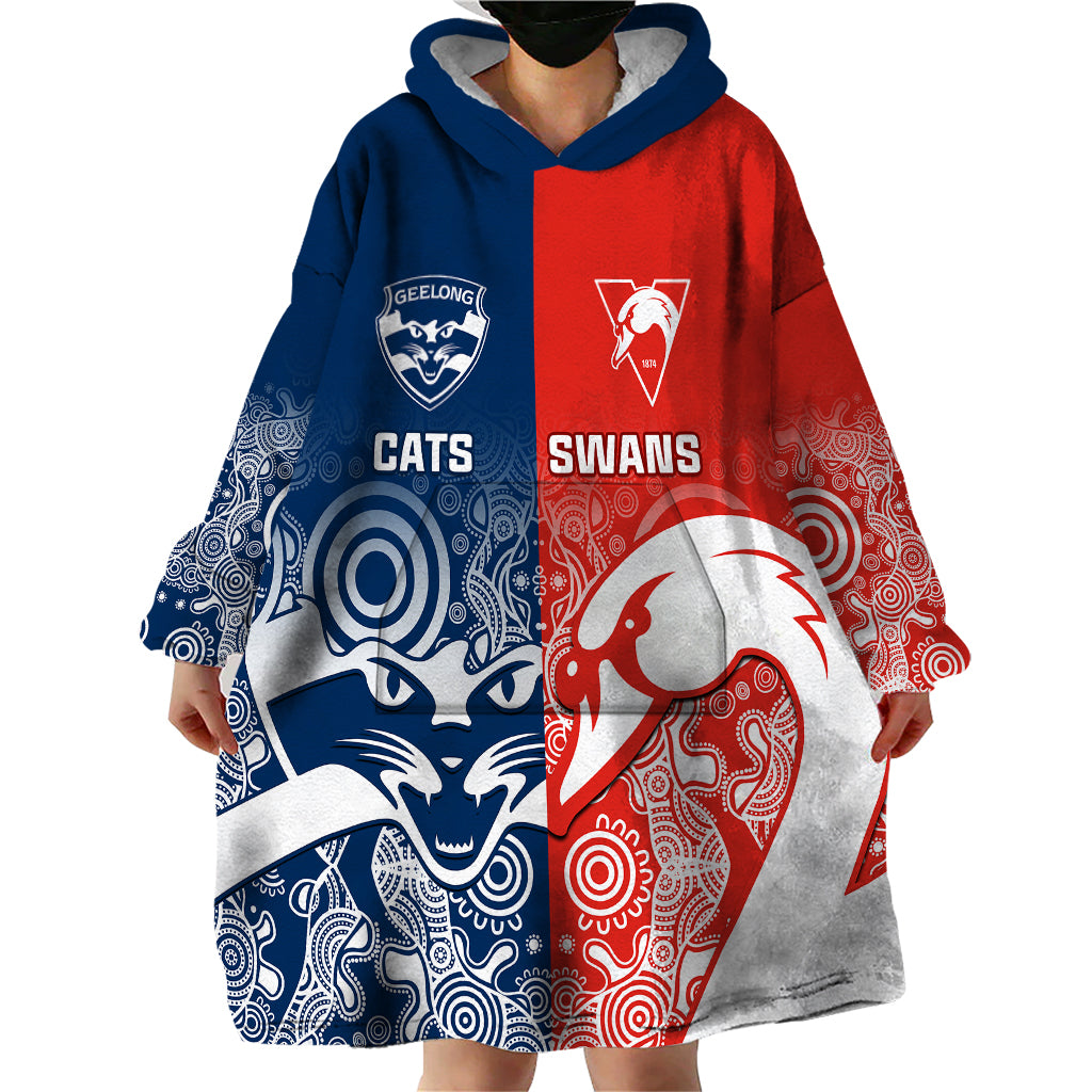 personalised-swans-and-cats-football-wearable-blanket-hoodie-sydney-mix-geelong-indigenous