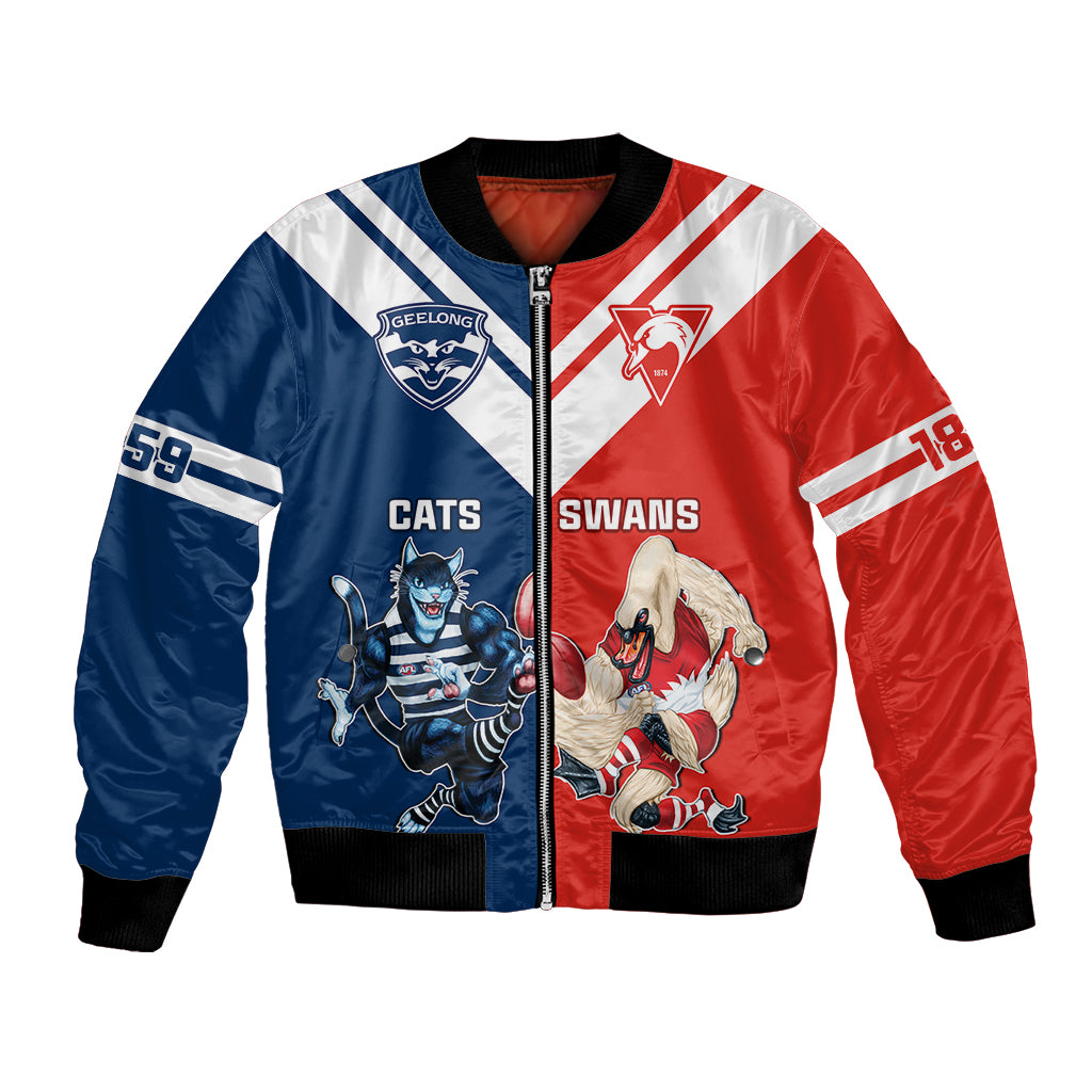 personalised-swans-and-cats-football-bomber-jacket-sydney-mix-geelong-sporty-version