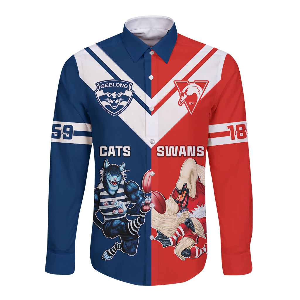 personalised-swans-and-cats-football-long-sleeve-button-shirt-sydney-mix-geelong-sporty-version