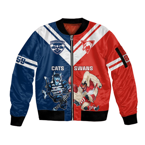 personalised-swans-and-cats-football-sleeve-zip-bomber-jacket-sydney-mix-geelong-sporty-version
