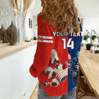Personalised Swans And Cats Football Women Casual Shirt Sydney Mix Geelong Sporty Version LT14