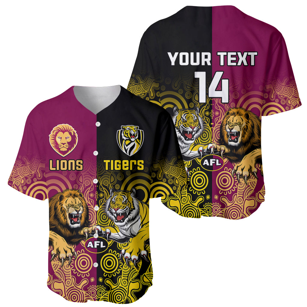 personalised-richmond-and-brisbane-lions-football-baseball-jersey-indigenous-art-version