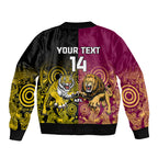 personalised-richmond-and-brisbane-lions-football-bomber-jacket-indigenous-art-version