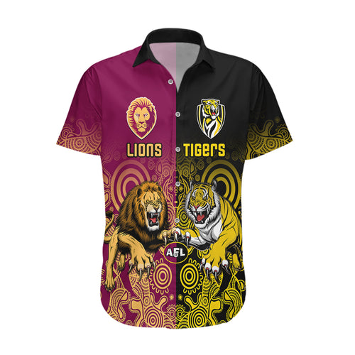 personalised-richmond-and-brisbane-lions-football-hawaiian-shirt-indigenous-art-version