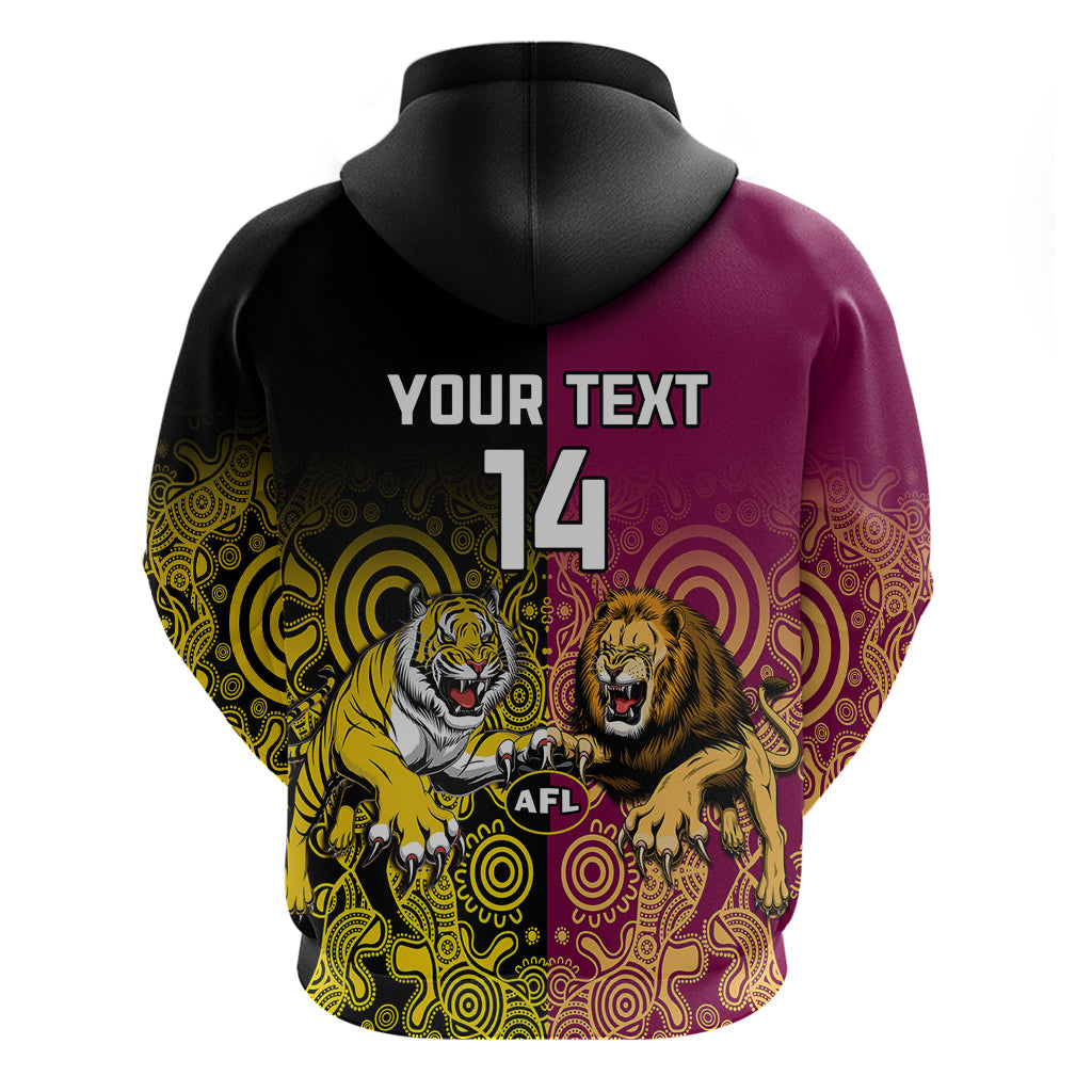 personalised-richmond-and-brisbane-lions-football-hoodie-indigenous-art-version