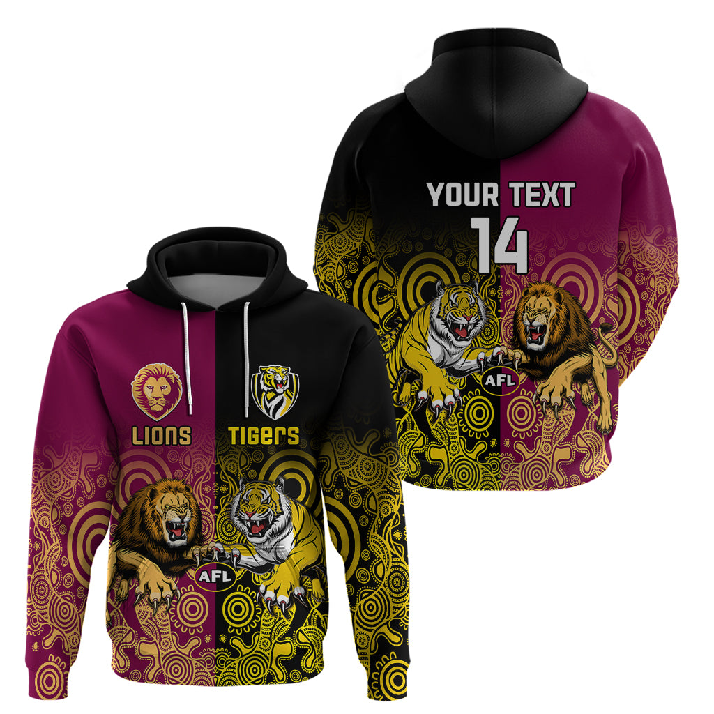 personalised-richmond-and-brisbane-lions-football-hoodie-indigenous-art-version