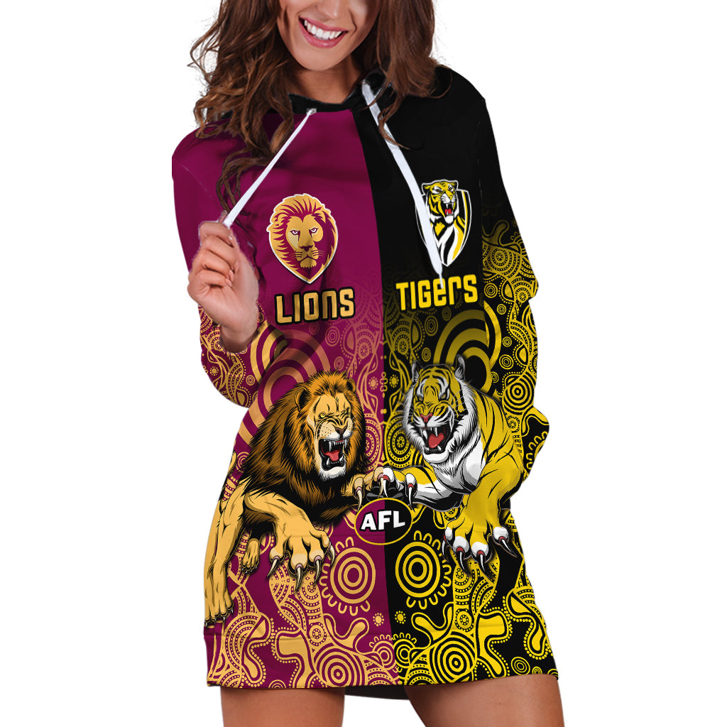 personalised-richmond-and-brisbane-lions-football-hoodie-dress-indigenous-art-version