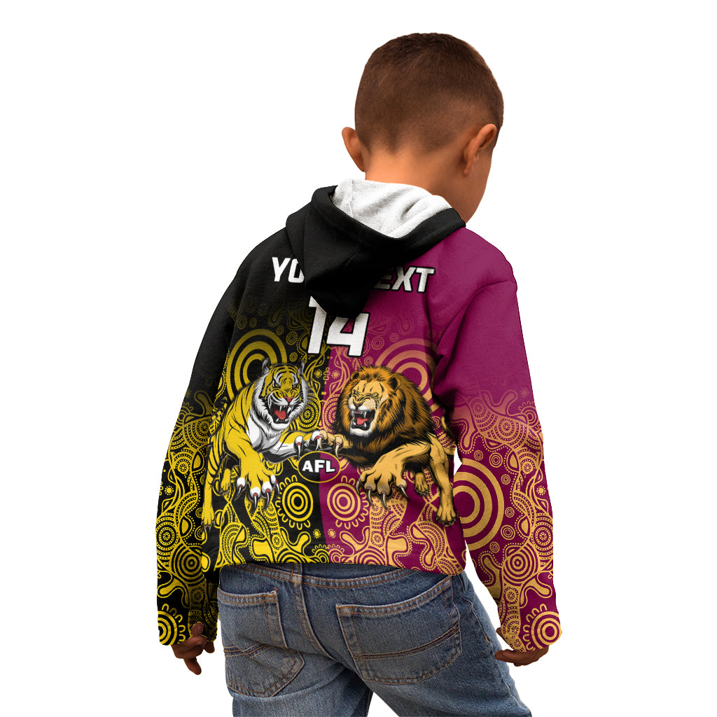 personalised-richmond-and-brisbane-lions-football-kid-hoodie-indigenous-art-version