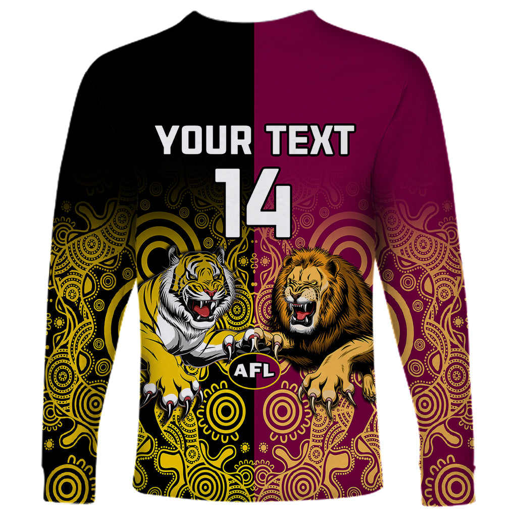 personalised-richmond-and-brisbane-lions-football-long-sleeve-shirt-indigenous-art-version