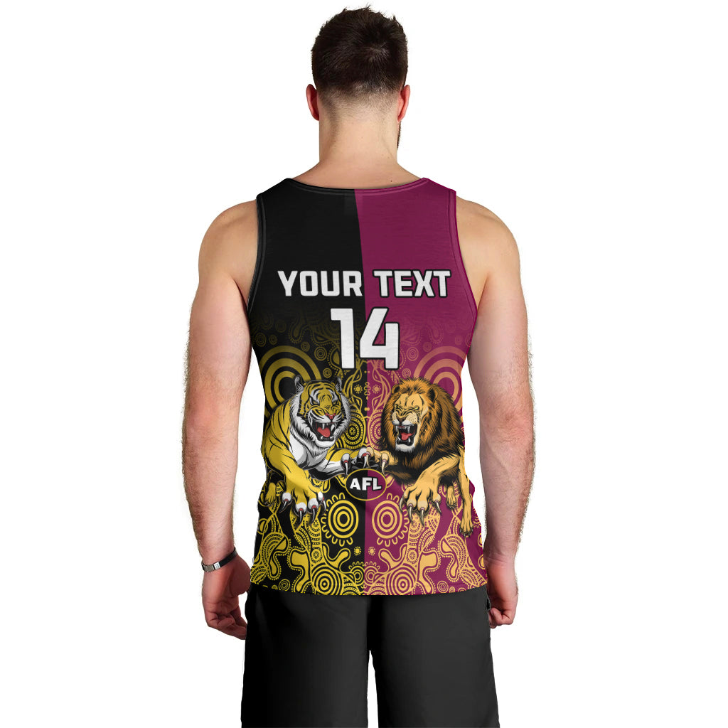personalised-richmond-and-brisbane-lions-football-men-tank-top-indigenous-art-version