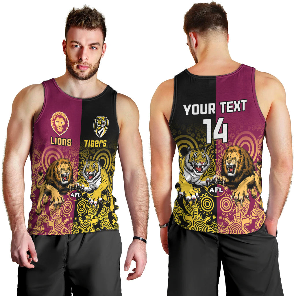 personalised-richmond-and-brisbane-lions-football-men-tank-top-indigenous-art-version