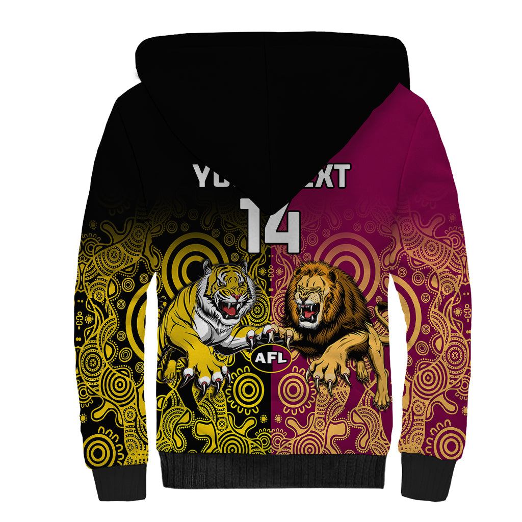 personalised-richmond-and-brisbane-lions-football-sherpa-hoodie-indigenous-art-version