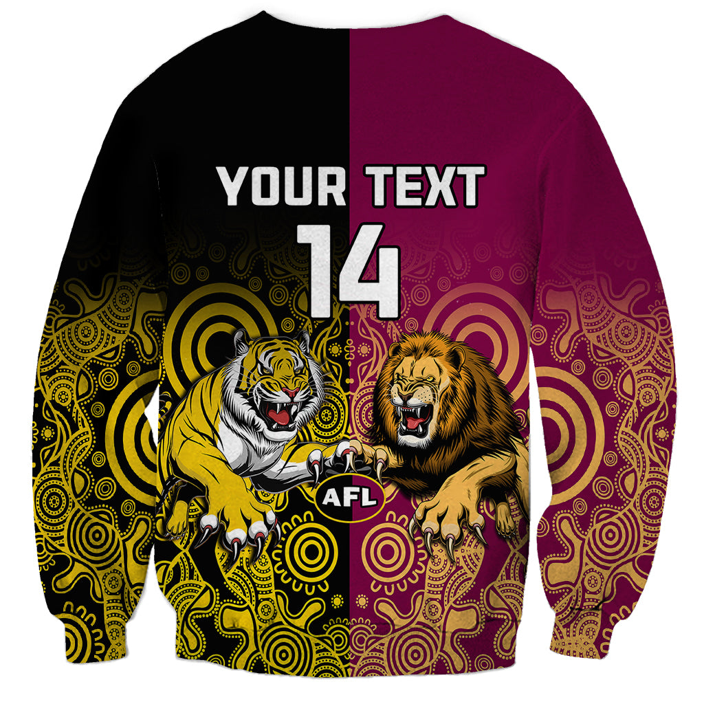 personalised-richmond-and-brisbane-lions-football-sweatshirt-indigenous-art-version