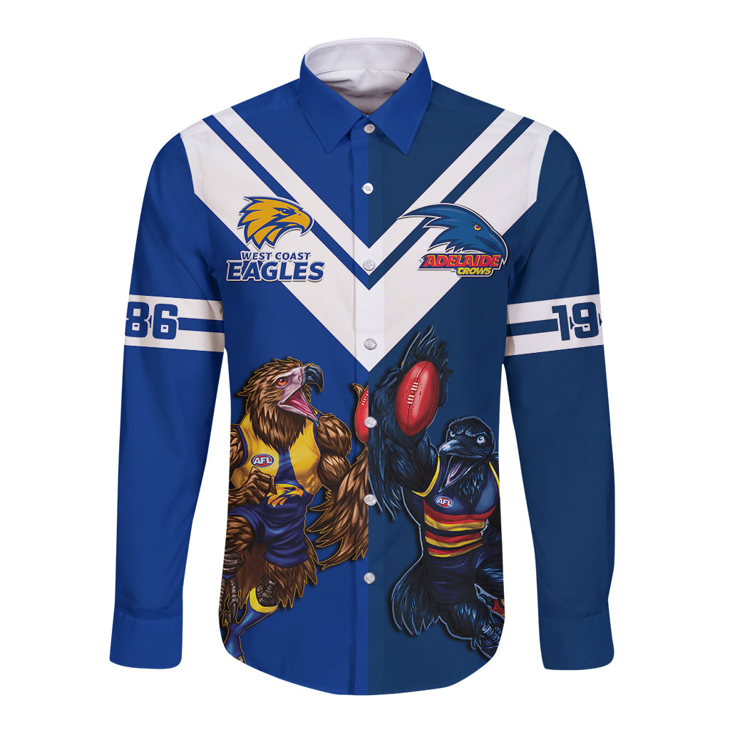 personalised-eagles-and-crows-football-long-sleeve-button-shirt-west-coast-mix-adelaide-sporty-version