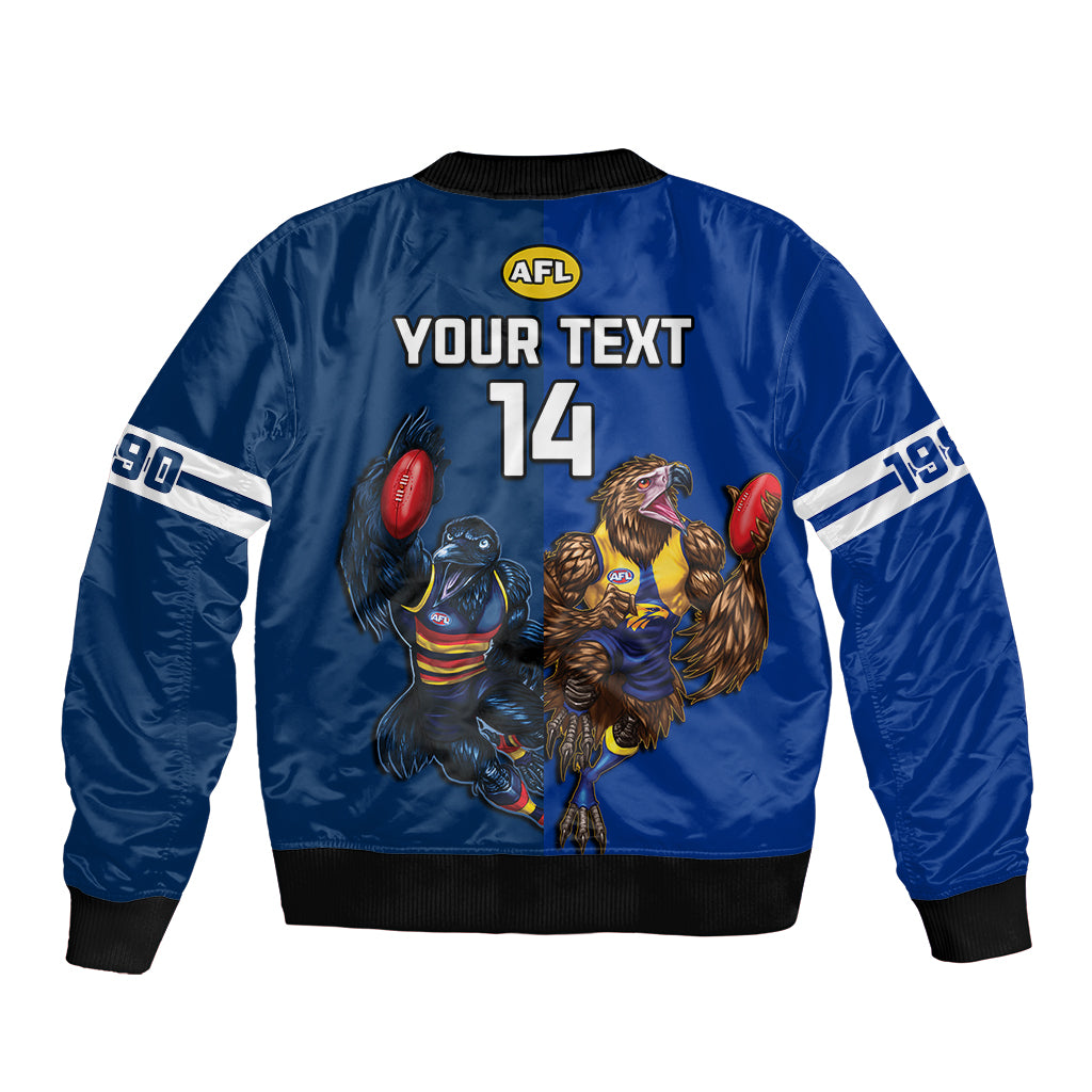 personalised-eagles-and-crows-football-sleeve-zip-bomber-jacket-west-coast-mix-adelaide-sporty-version