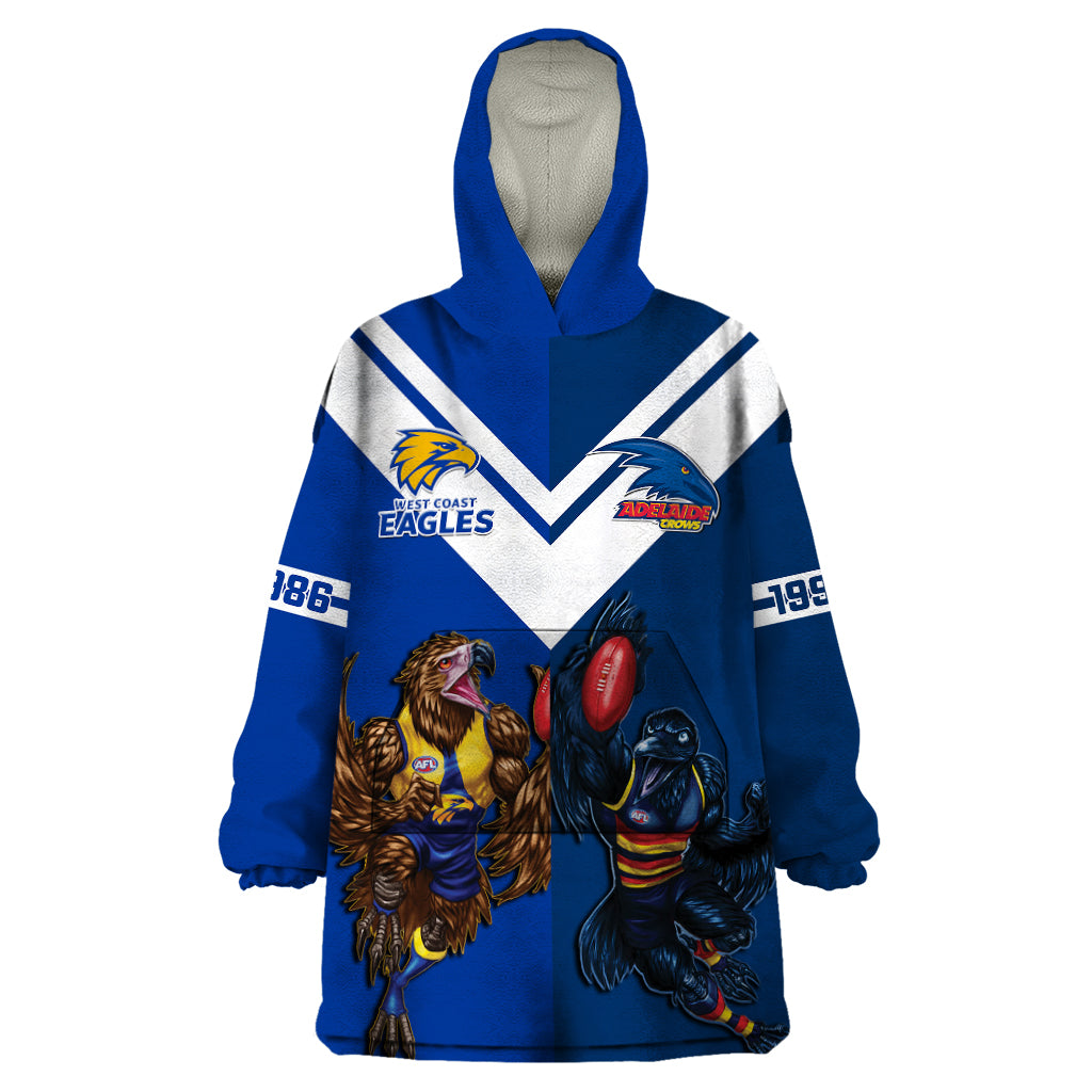 personalised-eagles-and-crows-football-wearable-blanket-hoodie-west-coast-mix-adelaide-sporty-version