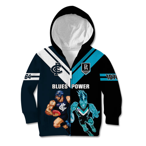 personalised-carlton-and-port-adelaide-football-kid-hoodie-blues-mix-power-sporty-version