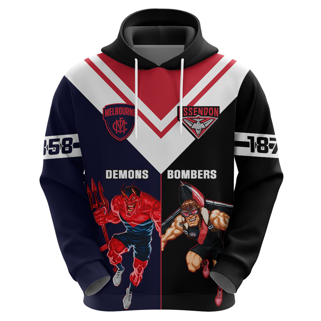 personalised-melbourne-and-essendon-football-hoodie-demons-mix-bombers-sporty-version