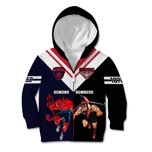 personalised-melbourne-and-essendon-football-kid-hoodie-demons-mix-bombers-sporty-version