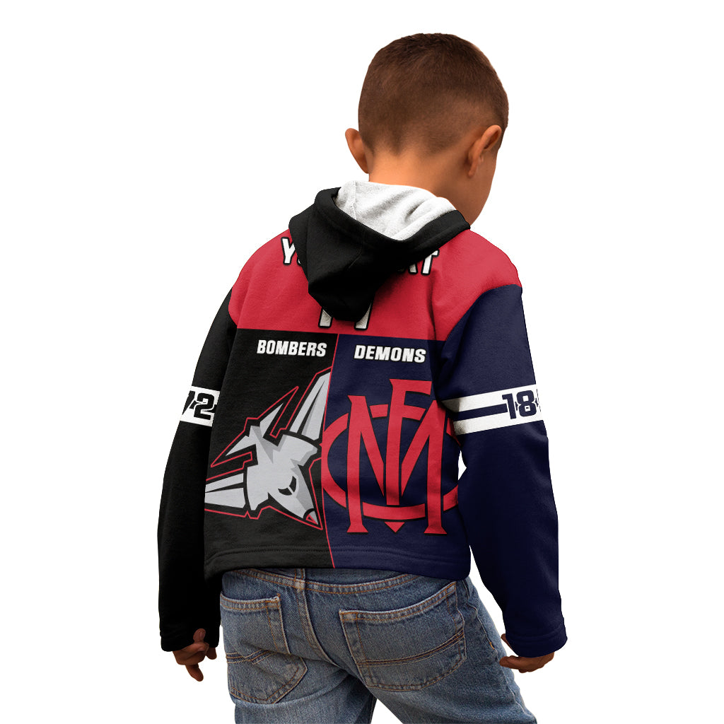 personalised-melbourne-and-essendon-football-kid-hoodie-demons-mix-bombers-sporty-version