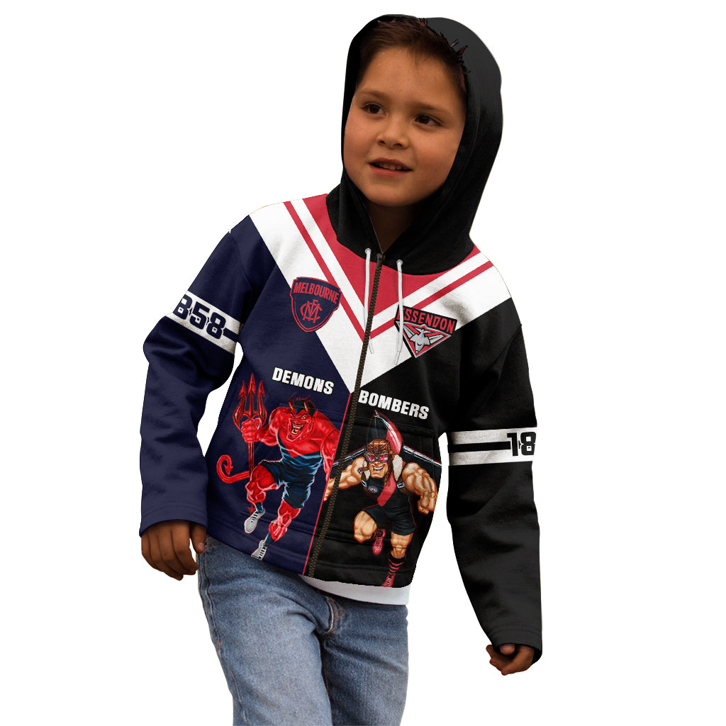 personalised-melbourne-and-essendon-football-kid-hoodie-demons-mix-bombers-sporty-version