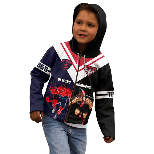 personalised-melbourne-and-essendon-football-kid-hoodie-demons-mix-bombers-sporty-version