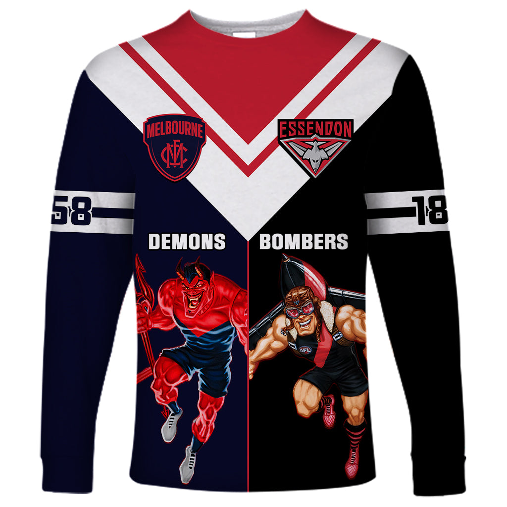 personalised-melbourne-and-essendon-football-long-sleeve-shirt-demons-mix-bombers-sporty-version