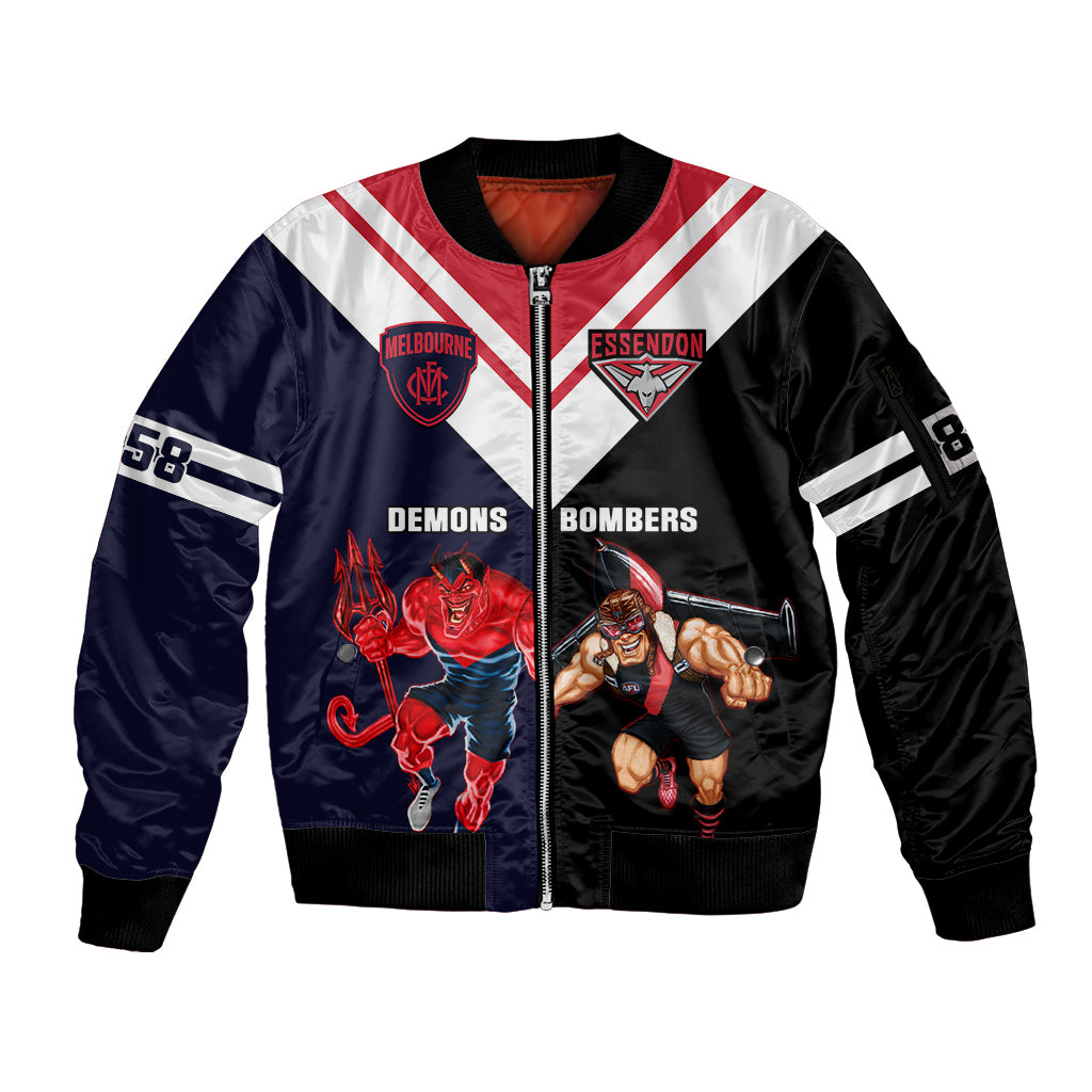 personalised-melbourne-and-essendon-football-sleeve-zip-bomber-jacket-demons-mix-bombers-sporty-version