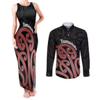 New Zealand Mangopare Tamanako Couples Matching Tank Maxi Dress and Long Sleeve Button Shirt Aotearoa Maori
