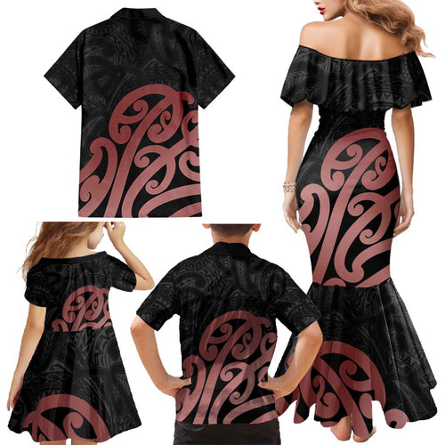 New Zealand Mangopare Tamanako Family Matching Mermaid Dress and Hawaiian Shirt Aotearoa Maori