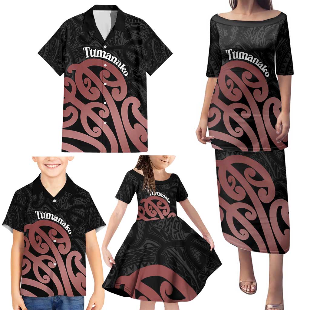 New Zealand Mangopare Tamanako Family Matching Puletasi and Hawaiian Shirt Aotearoa Maori
