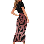 New Zealand Mangopare Tamanako Family Matching Short Sleeve Bodycon Dress and Hawaiian Shirt Aotearoa Maori