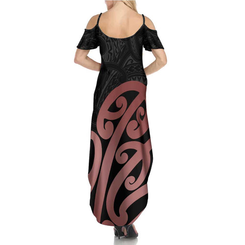 New Zealand Mangopare Tamanako Family Matching Summer Maxi Dress and Hawaiian Shirt Aotearoa Maori