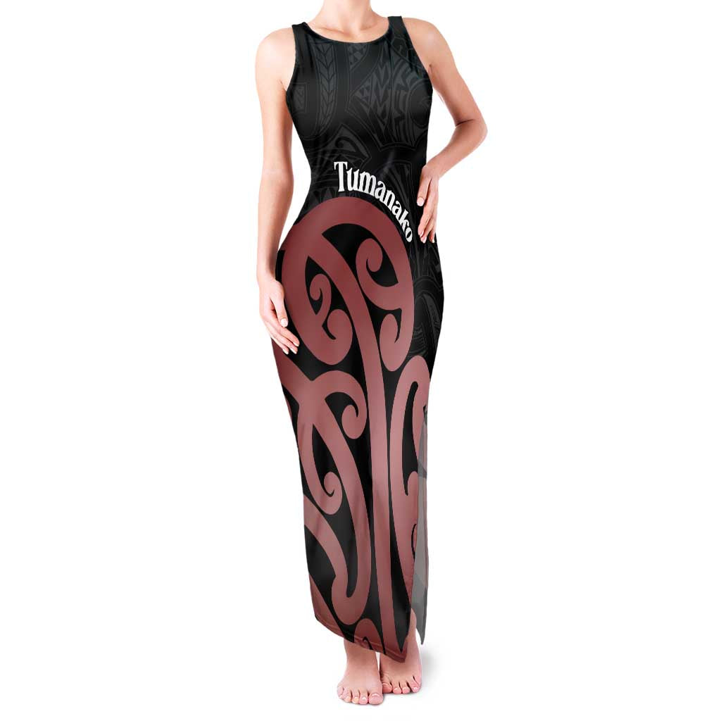 New Zealand Mangopare Tamanako Family Matching Tank Maxi Dress and Hawaiian Shirt Aotearoa Maori