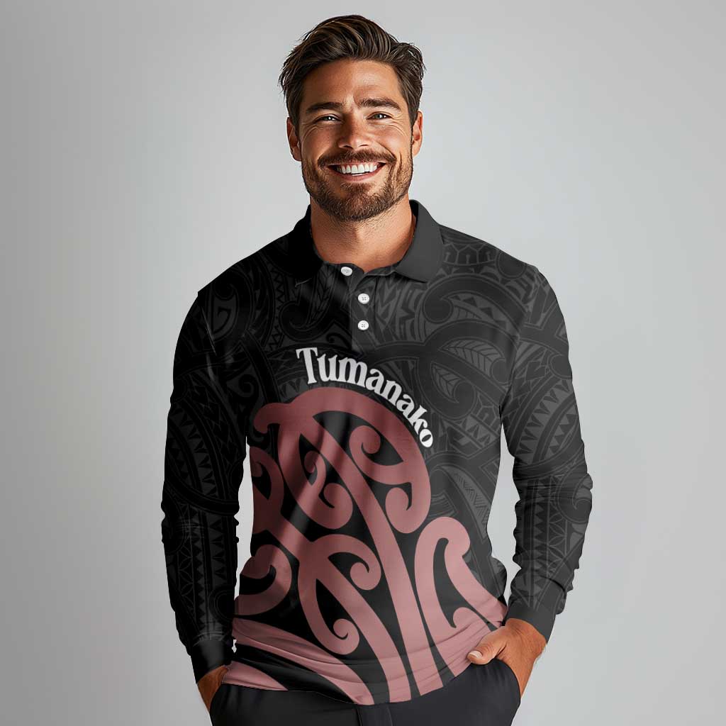 New Zealand Mangopare Tamanako Long Sleeve Polo Shirt Aotearoa Maori