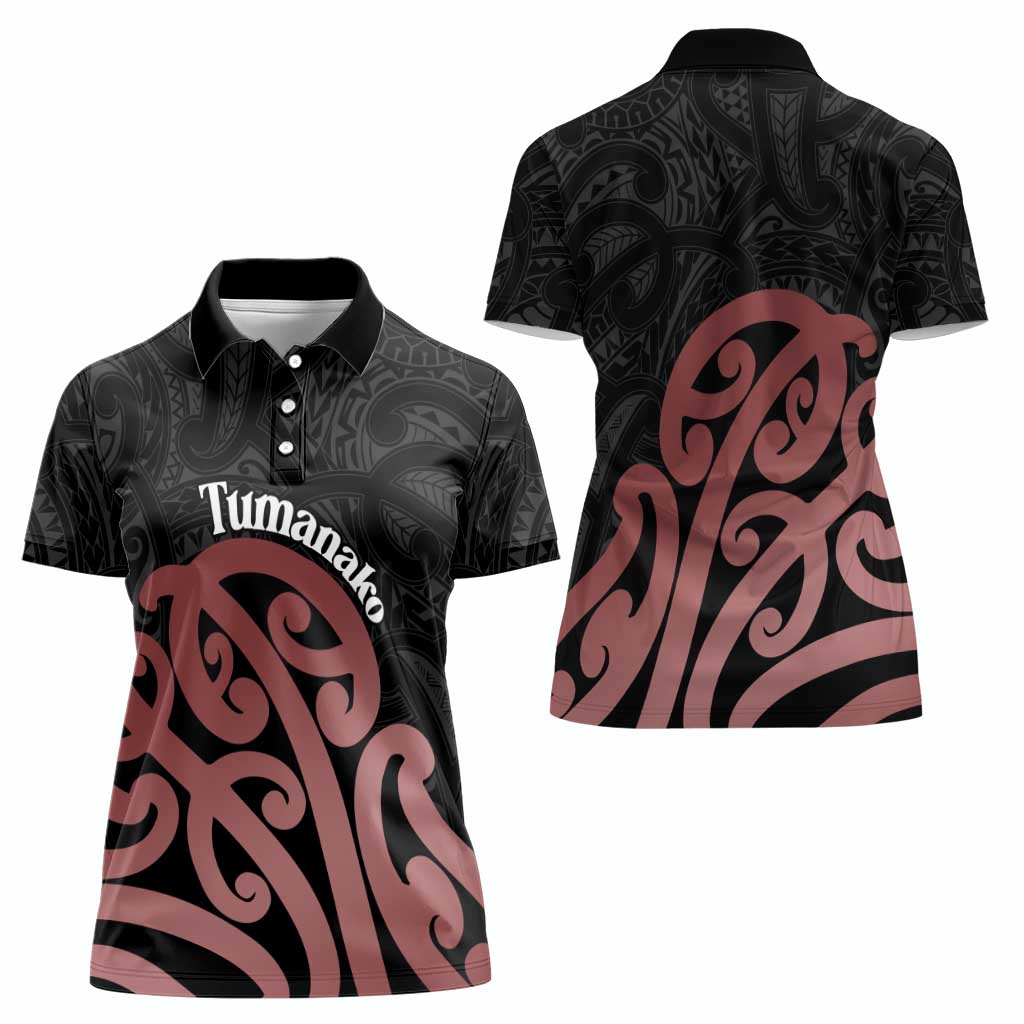 New Zealand Mangopare Tamanako Women Polo Shirt Aotearoa Maori