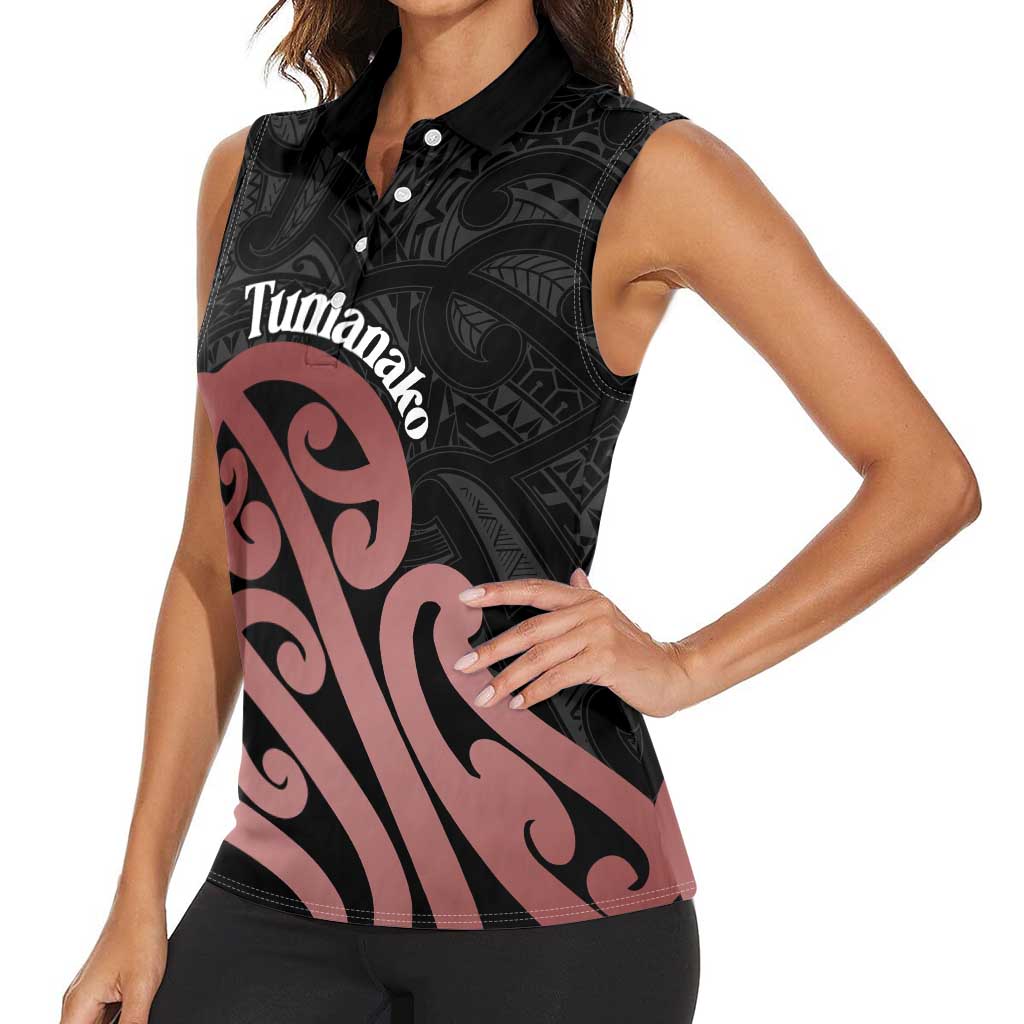 New Zealand Mangopare Tamanako Women Sleeveless Polo Shirt Aotearoa Maori