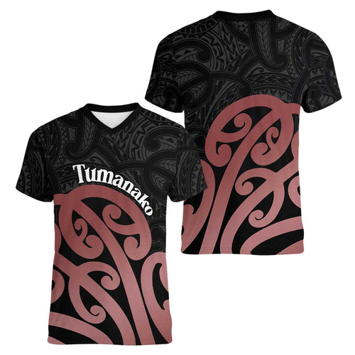 New Zealand Mangopare Tamanako Women V-Neck T-Shirt Aotearoa Maori