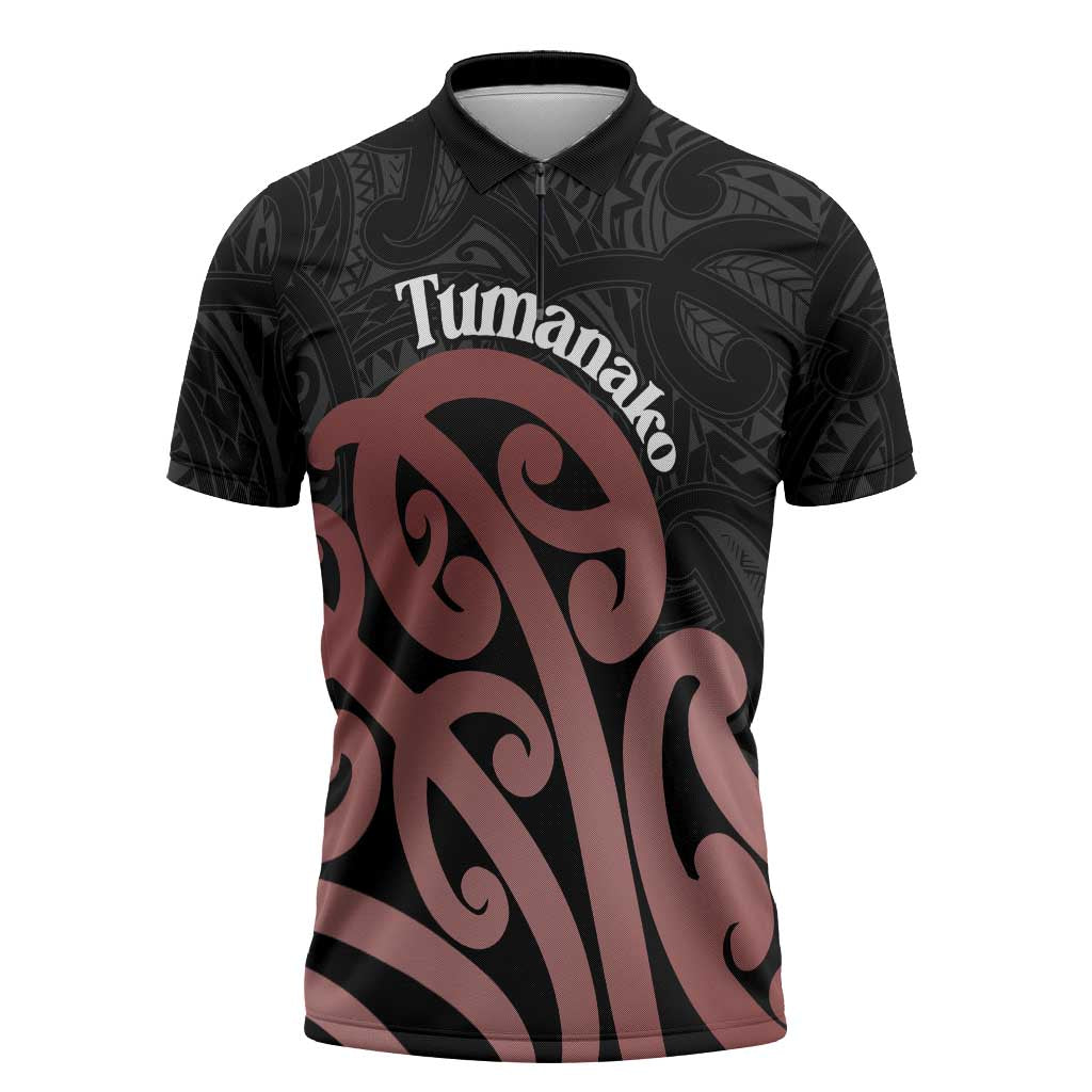 New Zealand Mangopare Tamanako Zipper Polo Shirt Aotearoa Maori - Aussie Hoodie