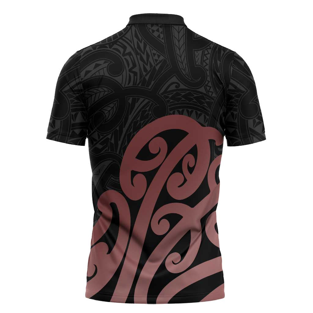 New Zealand Mangopare Tamanako Zipper Polo Shirt Aotearoa Maori - Aussie Hoodie