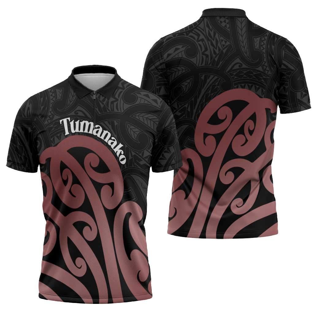 New Zealand Mangopare Tamanako Zipper Polo Shirt Aotearoa Maori - Aussie Hoodie