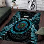New Zealand Archery Area Rug Aotearoa Silver Fern Maori - Aussie Hoodie